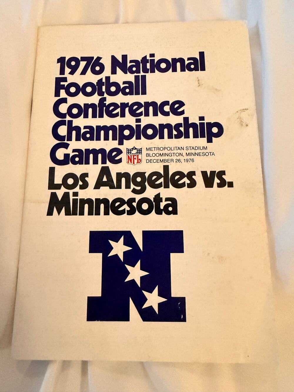 1976 NFC Championship Game Program Vikings Rams Tarkenton Metropol Stadium NFL